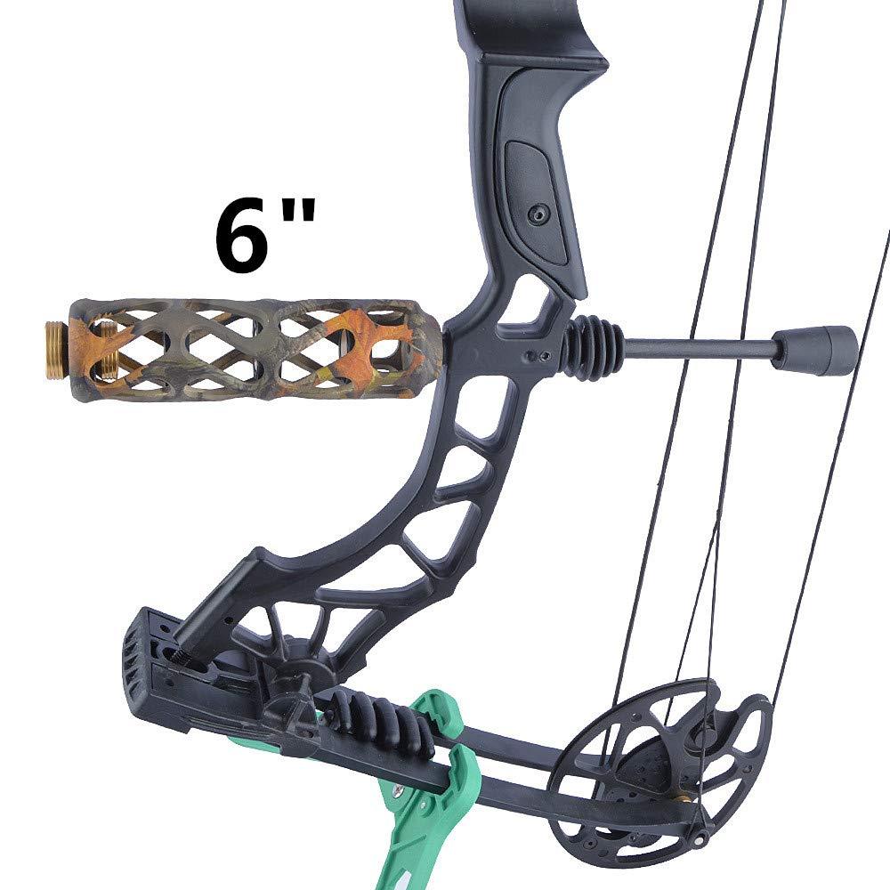 AMEYXGS AMEYXGS Archery Compound Bow Stabilizer 2/3/4/5/6 Inch Aluminum Stabilizer Bow Shock Absorber Vibration Dampening for Compound Bow Shooting Hunting (Camo, 6 inch)