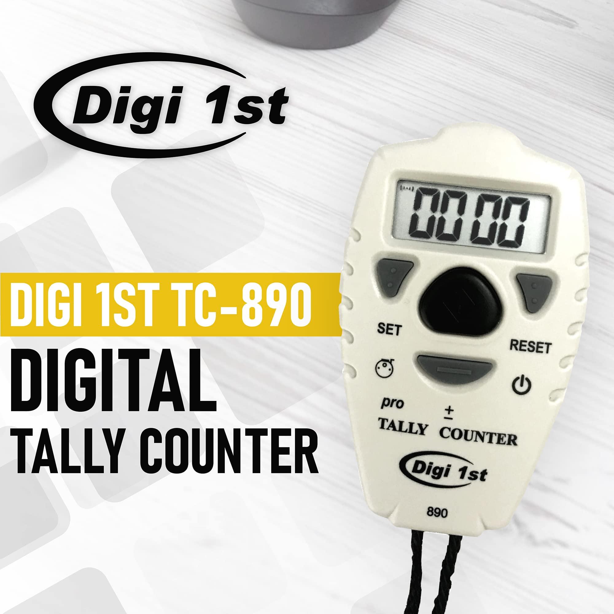 Digi 1st Digi 1st TC-890 Digital Tally Counter, Electronic Up Down Clicker Counter, Add/Subtract People Counter, Handheld Pitch Counter for Golf, Lap & Knitting (1-Pack)