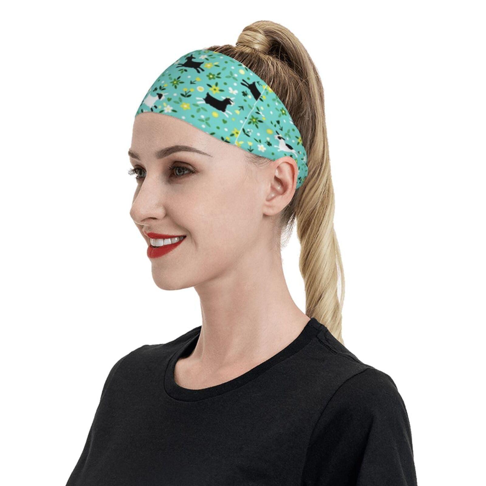 Jbyjbx Jbyjbx Goat Frolic Print Sports Sweatband Versatile Sport Headbands for Kids Adults Adjustable Headband