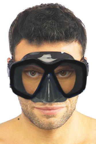 Wave Runner Wave Runner Snorkel Diving Mask with Adjustable Strap Great for Pools Beach Lake Includes Dry Valve Mask Strap Clip Flex Tube Mouthpiece and Purge Valve The Mask Includes Adjustable Strap (Black)