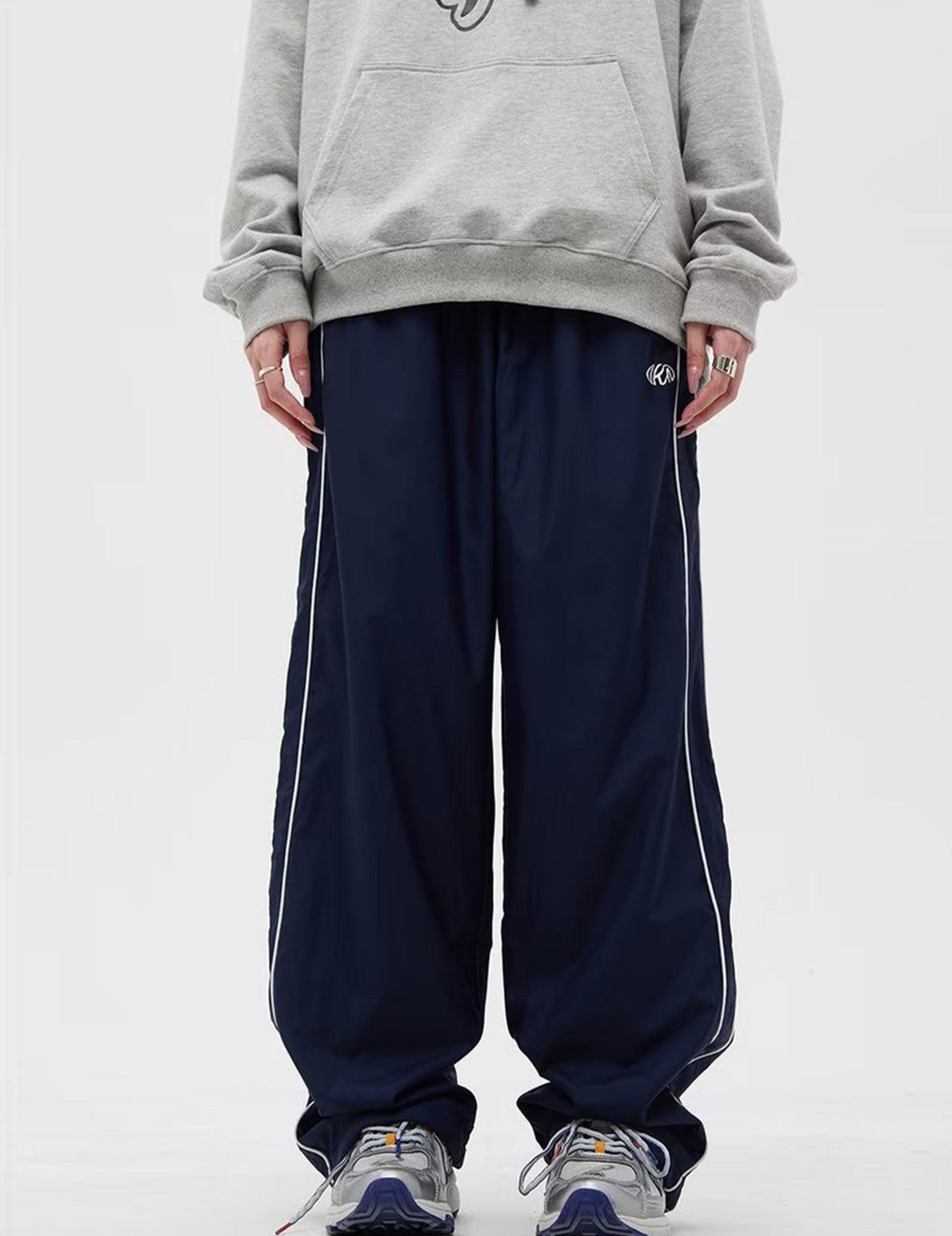 FCOOLYEET FCOOLYEET Mens Y2k Sweatpants Baggy Track Pants Streetwear Pants Harajuku Joggers Wide Leg Parachute Pants for Men Blue