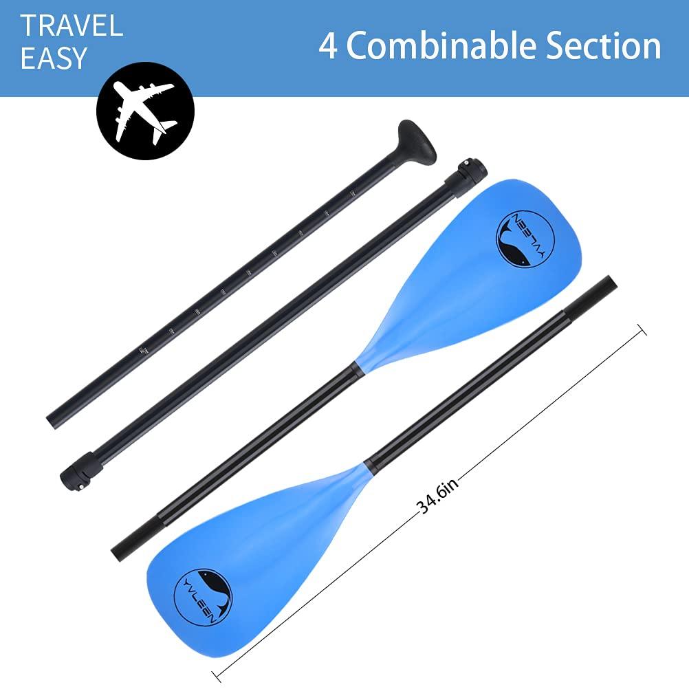 YVLEEN YVLEEN SUP Paddle Board PaddleStand up Paddleboard Paddles Adjustable Aluminum 4-Piece Floating Kayak PaddleConvertible Paddle