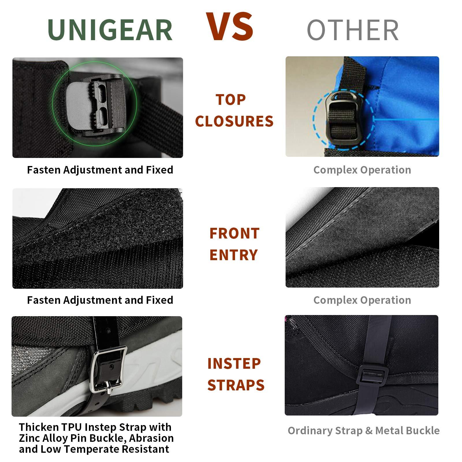 Unigear Unigear Snow Leg Gaiters, Waterproof Boot Gaiters for Hiking Walking Climbing Hunting Skiing 1000D Fabric (XX-Large)