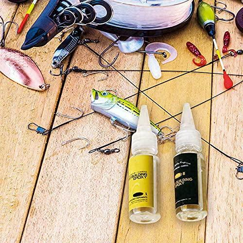Bylesary Bylesary Fishing Rod Repair Glue, Fishing Rod Epoxy Glue, Epoxy Resin AB Glue, Fishing Rods Guide Rings Tie Wire Card Wheel Seat Road DIY Restoration Accessories, Transparent Adhesive
