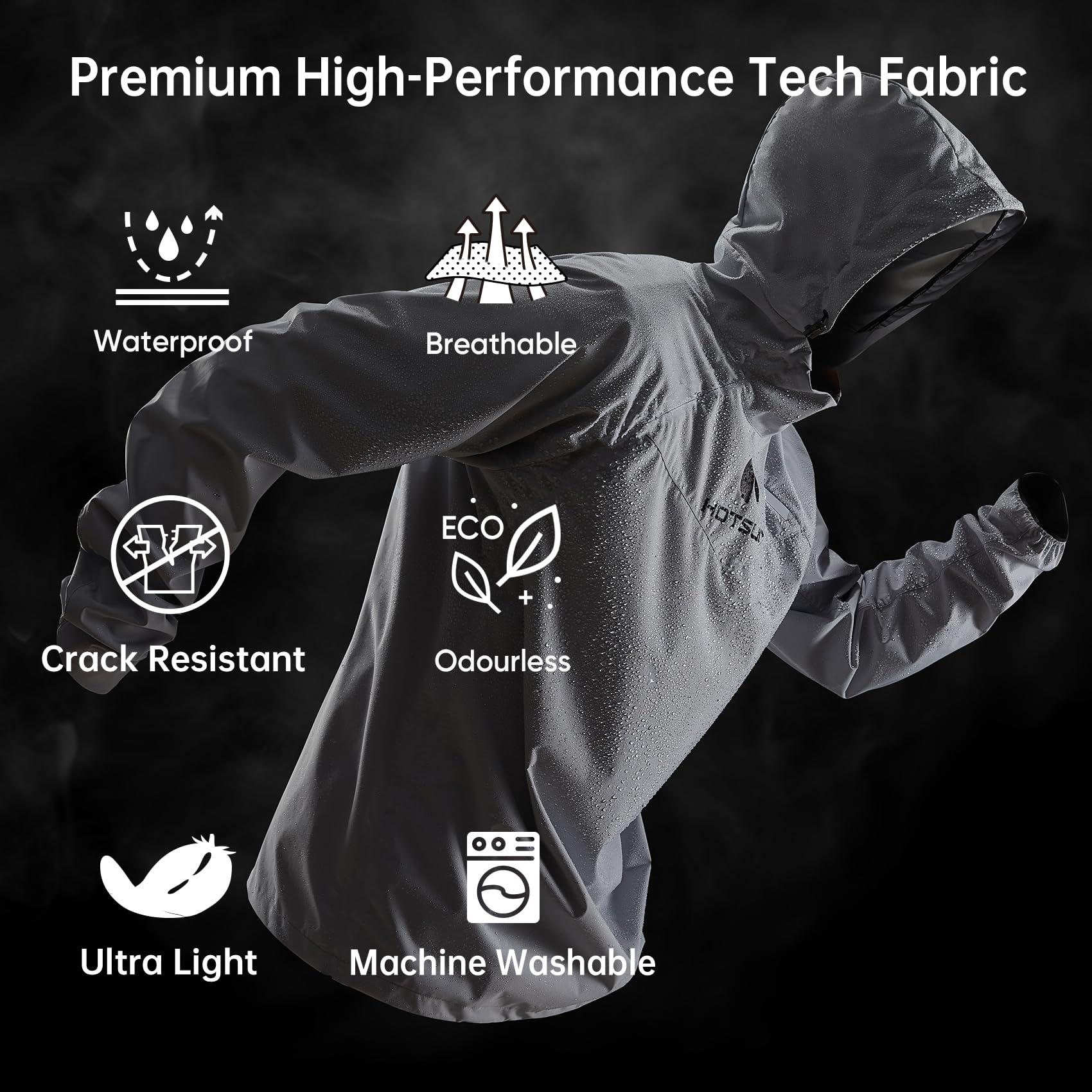 HOTSUIT HOTSUIT Sauna Suit for Men Sweat Sauna Jacket Pant Gym Workout Sweat Suits, Light Gray, XL