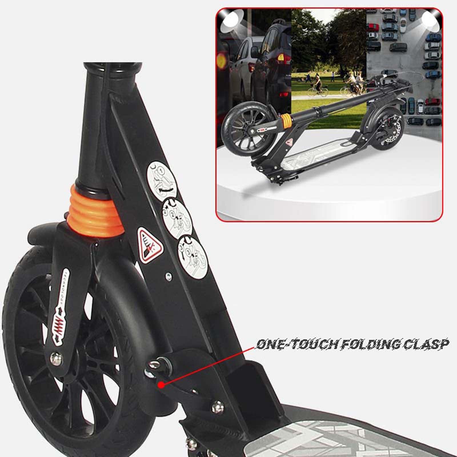 CUIOT CUIOT Kick Scooter for Adults - 8" Big Wheels Foldable Scooter for Kids Ages 10+,Teens & Adults, Adjustable Handlebar, Disc Brake& Suspension, Lightweight Aluminum Frame Up to 250+ lbs,Black