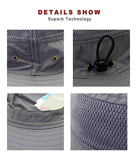 EONPOW EONPOW Fishing Hats Windproof UPF50+ UV Protection Bucket Beach Mesh Sun Hat 56-61cm Dark Gray
