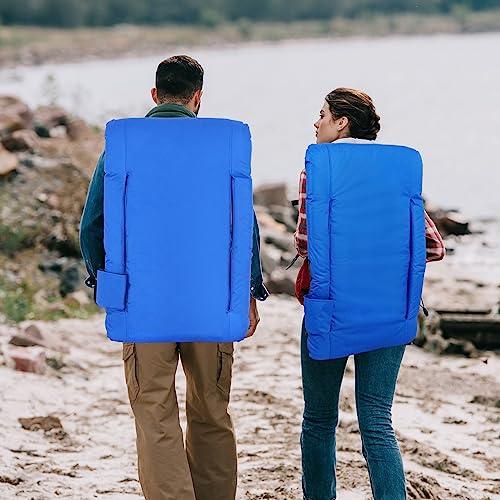 LEMY LEMY 5 Reclining Positions Adjustable Stadium Seat for Bleachers Portable Water Resistant Stadium Chair with Back/Arms/Cushion for Outdoor or Indoor(2 PCS, Blue)