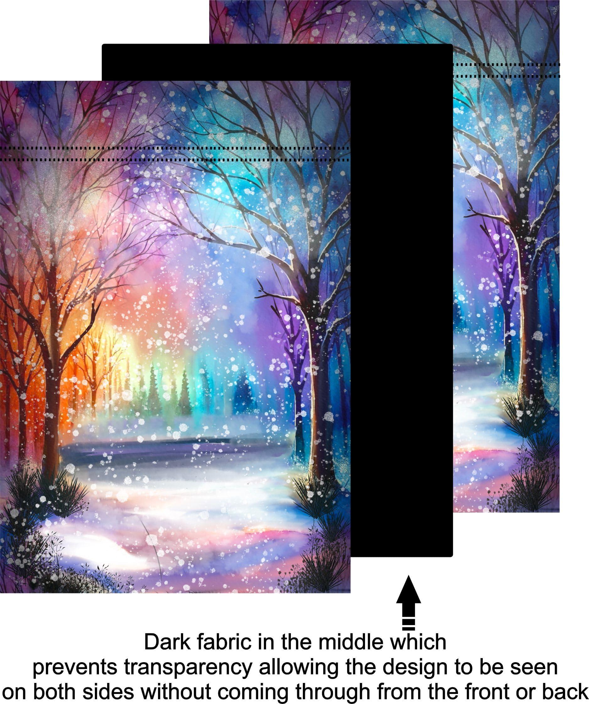 Krista Custom Creations Personalized Campsite Winter Garden Flag - Custom Colorful Camping Decoration for RV, Travel Trailer, Motorhome, Tent - Unique Falling snow Outdoor Yard Decor (Solid Class C Camper)