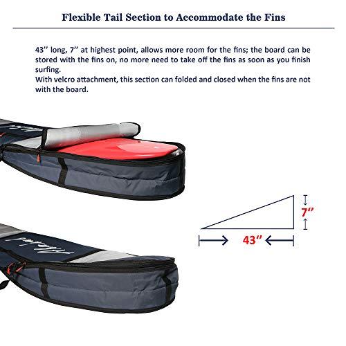 Abahub Abahub Premium 8\'0 x 24 Surfboard Travel Bag, Foam Padded Surf Board Cover, Shortboard Carrying Bags for Surfing, Outdoor, Airplane, Car, Truck, DarkBlue