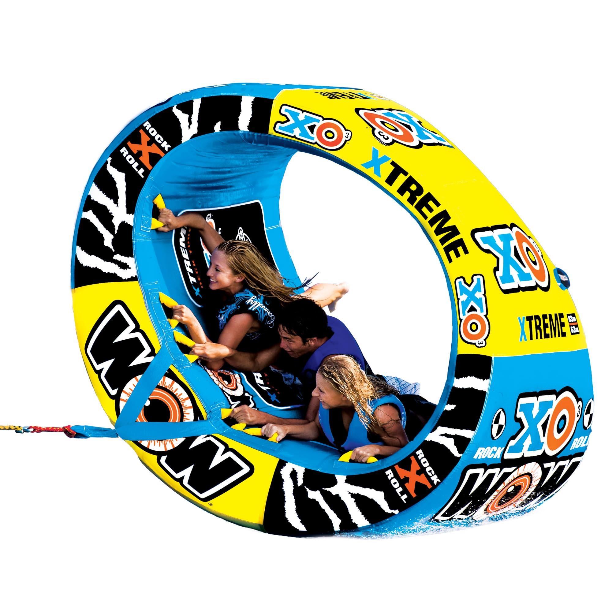 WOW Sports Wow Sports XO Xtreme Oval Towable Tube for Boating 1-3 Person 510 lbs Capacity Inflatable Boat Tube for Lake Sports Heavy Duty Nylon Cover Kids & Adults