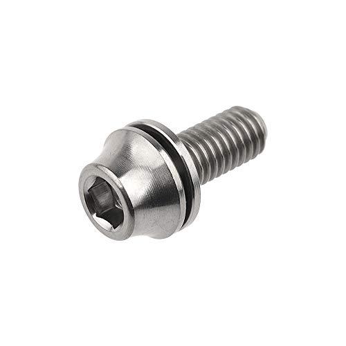 Wanyifa Wanyifa Titanium M5x12mm with Washers Bicycle Water Bottle Cage Hex Bolts Pack of 4 (Normal Titanium)