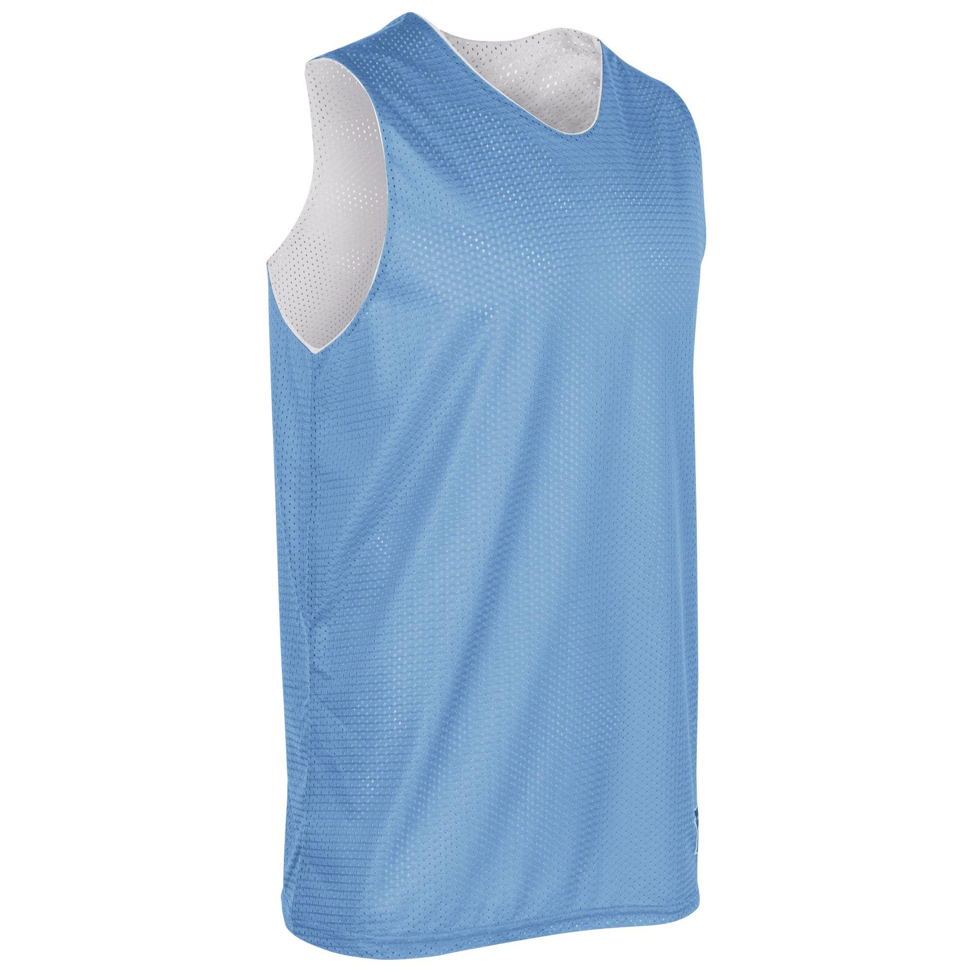 CHAMPRO CHAMPRO Men\'s Standard Zone Reversible Basketball Jersey, Light Blue, White, Adult Small