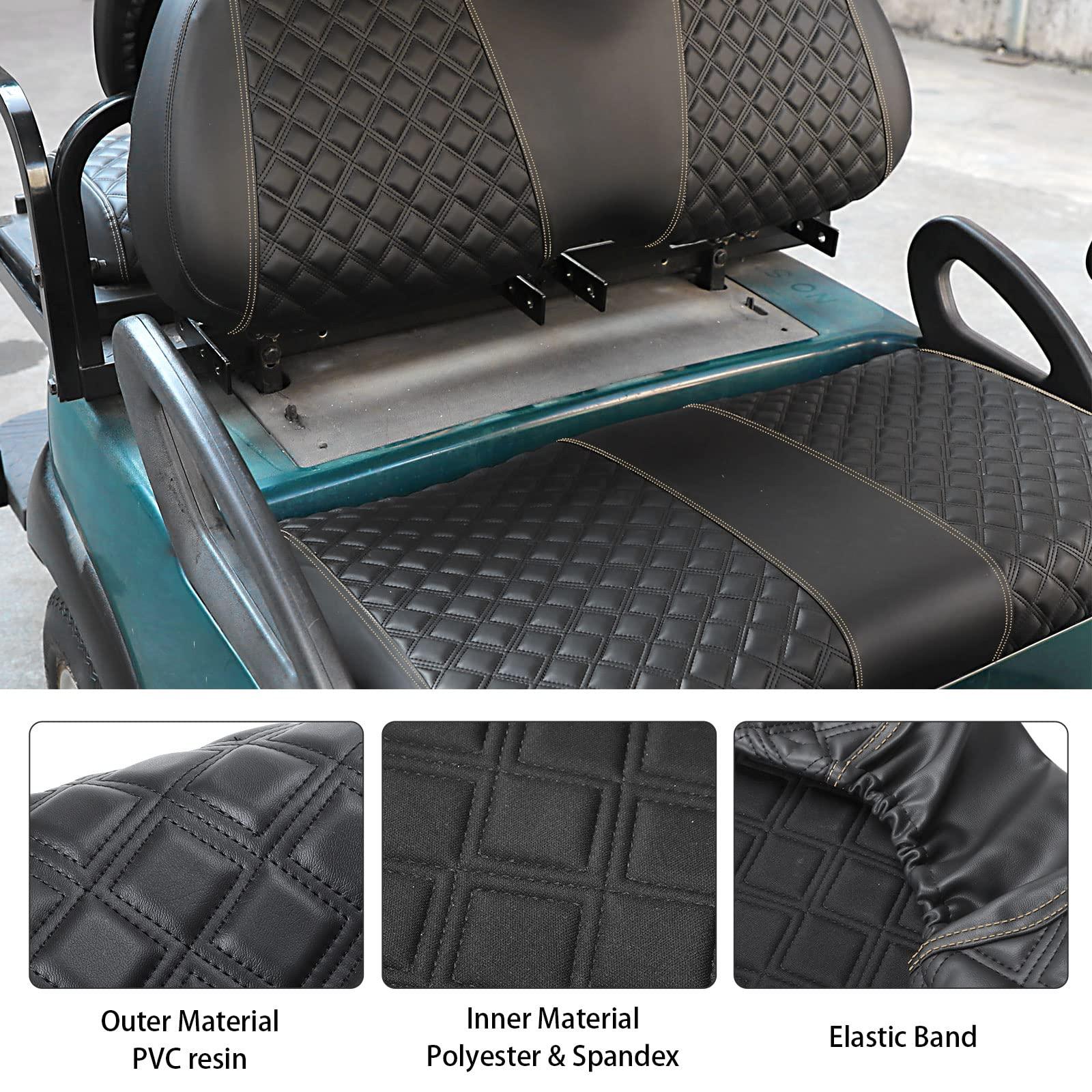 Roykaw Roykaw Golf Cart Seat Covers Kit Fit for Club Car Precedent OEM Ordinary Seat Cushion, Marine Grade Vinyl Material/More Soft and Comfortable, Breathable & Easy to Clean