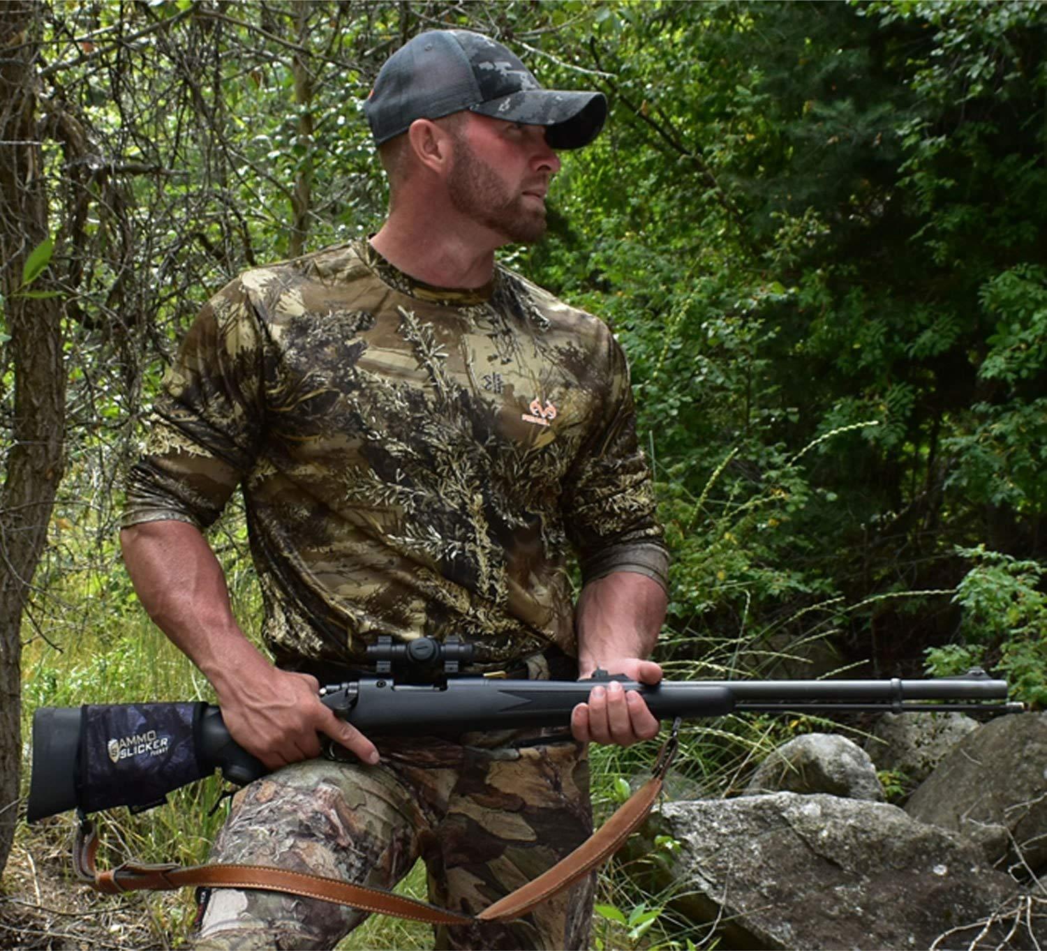 Alpine Innovations Alpine Innovations AmmoSlicker | Ammo Pouch | Buttstock Shell Holder | Hunting Accessories | Weatherproof and Secure Storage | Small Caliber Fits 10 Rounds | Alpine Mountain Camo