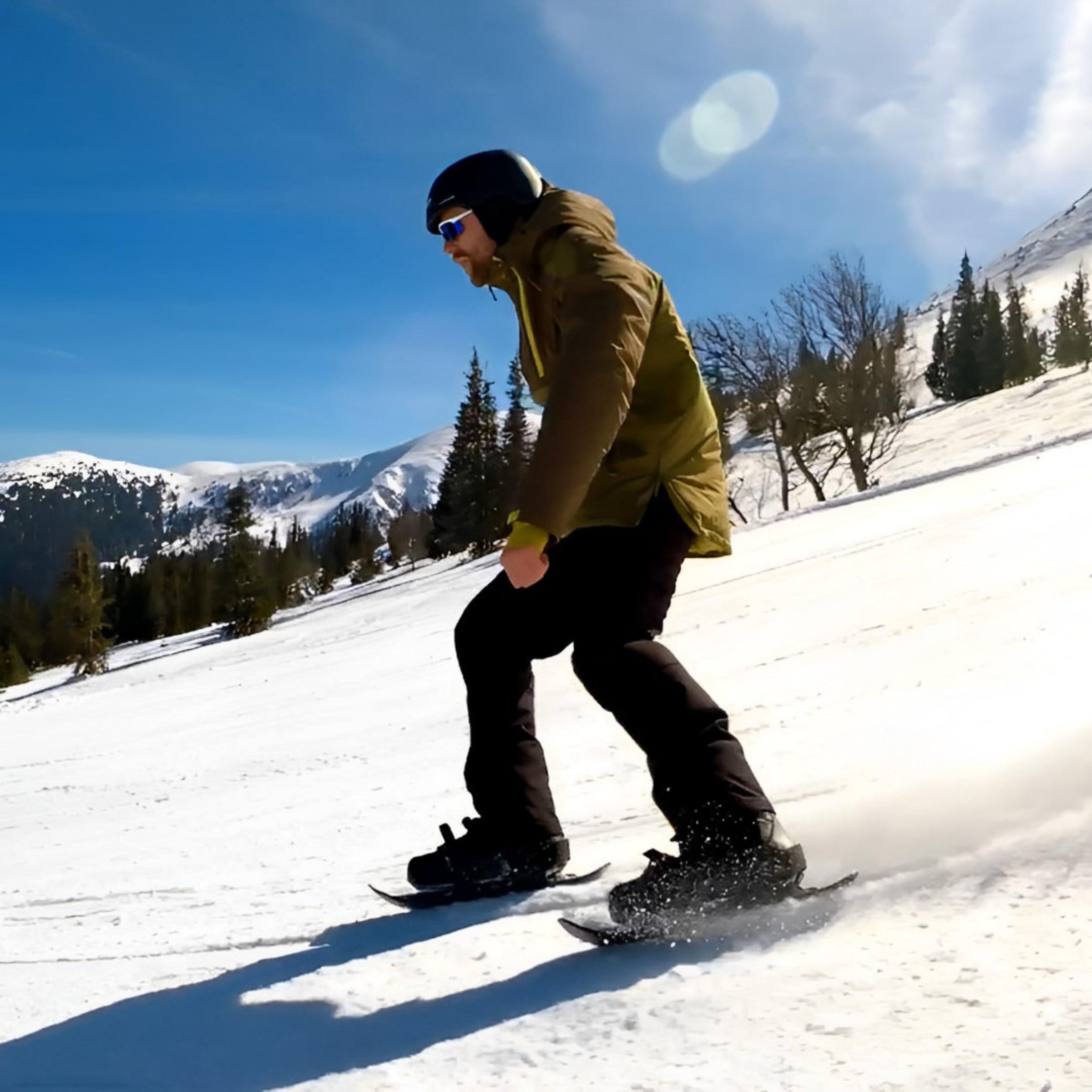 Snowfeet Snowfeet PRO - Mini Short Ski Skates for Snow | Skis for Winter Shoes | Short Snowskates Snowblades Skiboards | The Real Original (Turquoise)