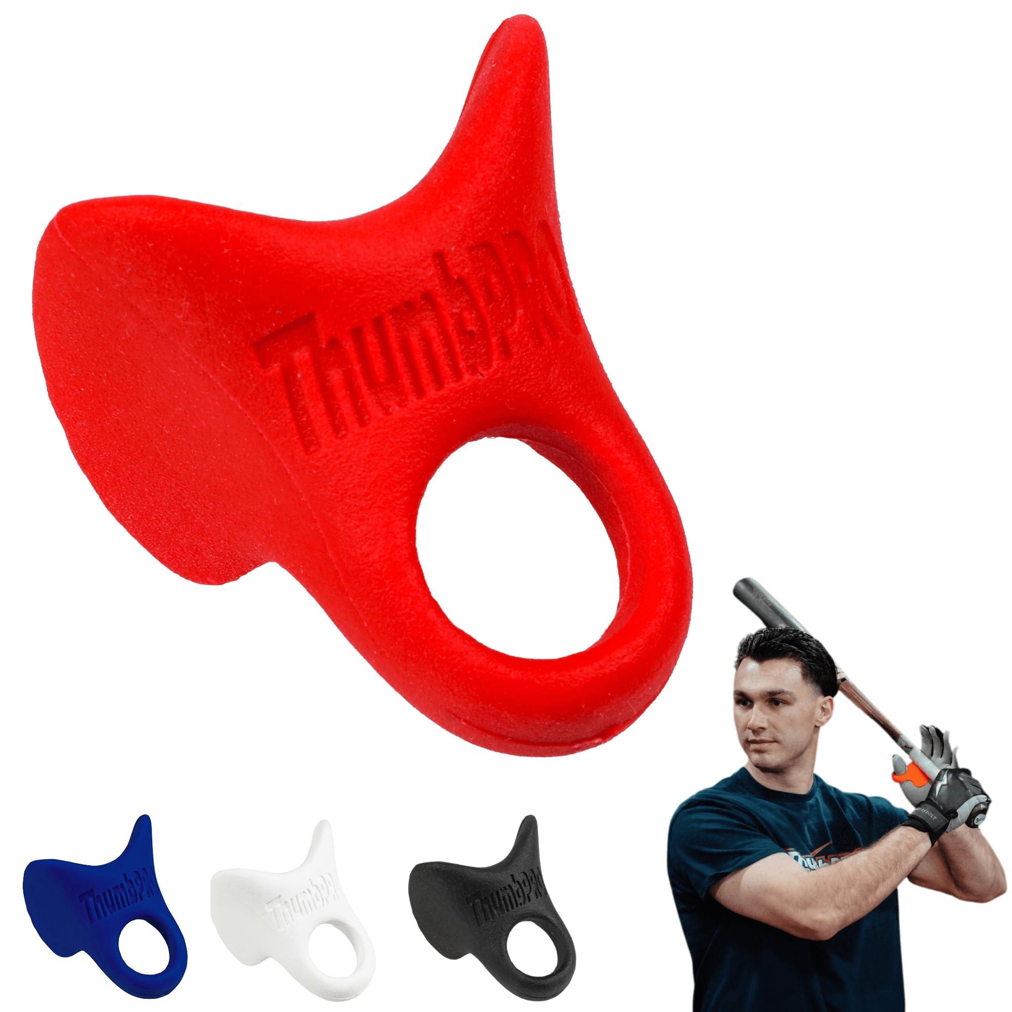 ThumbPRO ThumbPRO Baseball Thumb Guard - Batting Aid & Grip Enhancer - Reduces Sting, Improves Swing - for Baseball & Softball - All Levels, Left/Right Hand - 3 Sizes (Rally Red, Large)