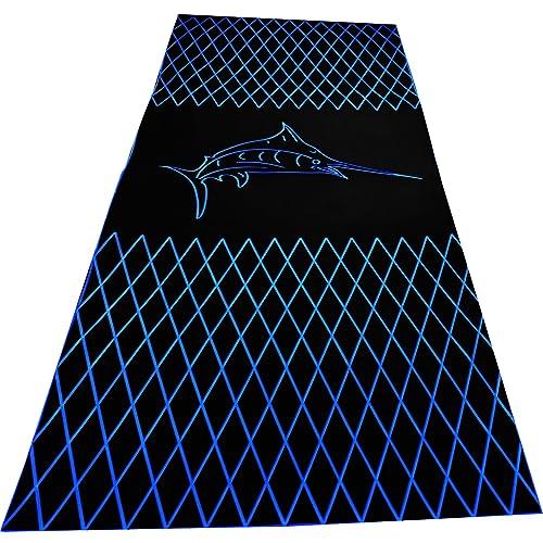KT GuoMei 94.5\"37.8\"EVA Foam Boat Flooring Boat Decking Sheet Self-Adhesive Non-Slip For Fishing Suitable for yachts, cars, gardens, etc (90.5\" 37.8\", Fish scale and diamond stripes, Light brown and black)