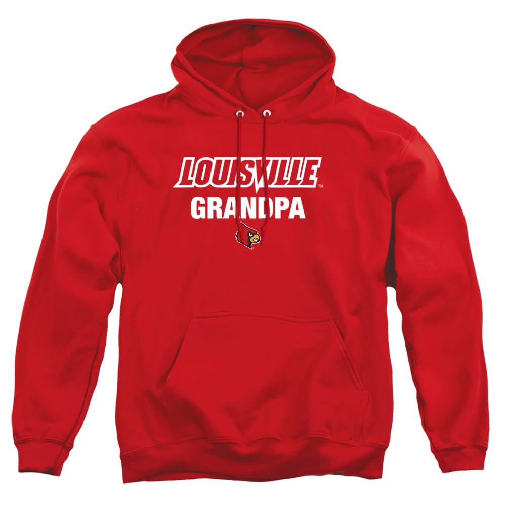 University of Louisville University of Louisville Official Grandpa Unisex Adult Pull-Over Hoodie,Red, 3X-Large