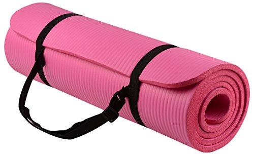 BalanceFrom Fitvids All Purpose 1/2-Inch Extra Thick High Density Anti-Tear Exercise Yoga Mat with Carrying Strap, Pink