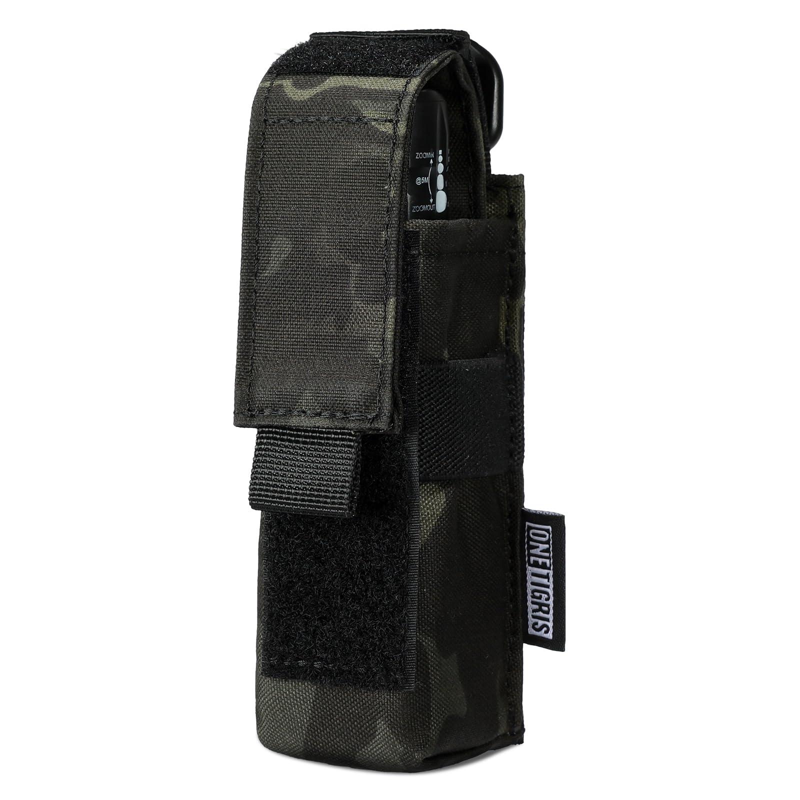 ONETIGRIS OneTigris Flashlight Holster Flashlight Holder Molle Flashlight Holster Tactical Flashlight Pouch Holder for Belt 1000D Cordura Nylon