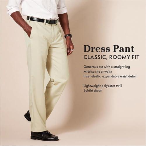 Amazon Essentials Amazon Essentials Men's Classic-Fit Expandable-Waist Flat-Front Dress Pant, Khaki Brown, 30W x 34L