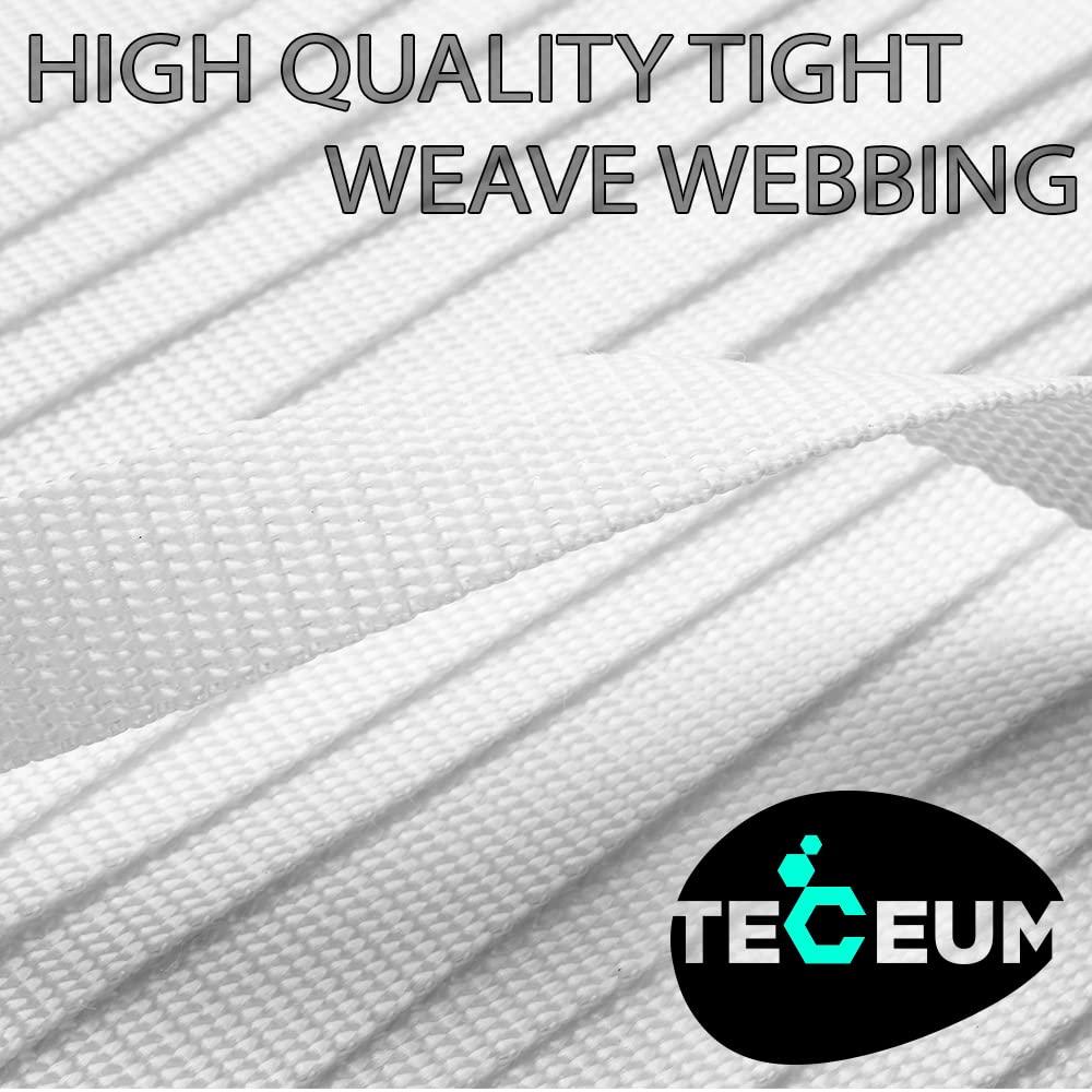 TECEUM TECEUM 2 Inch Webbing White 50 Yards 2 Heavy-Duty Wide Webbing for Climbing Outdoors Indoors Crafting DIY