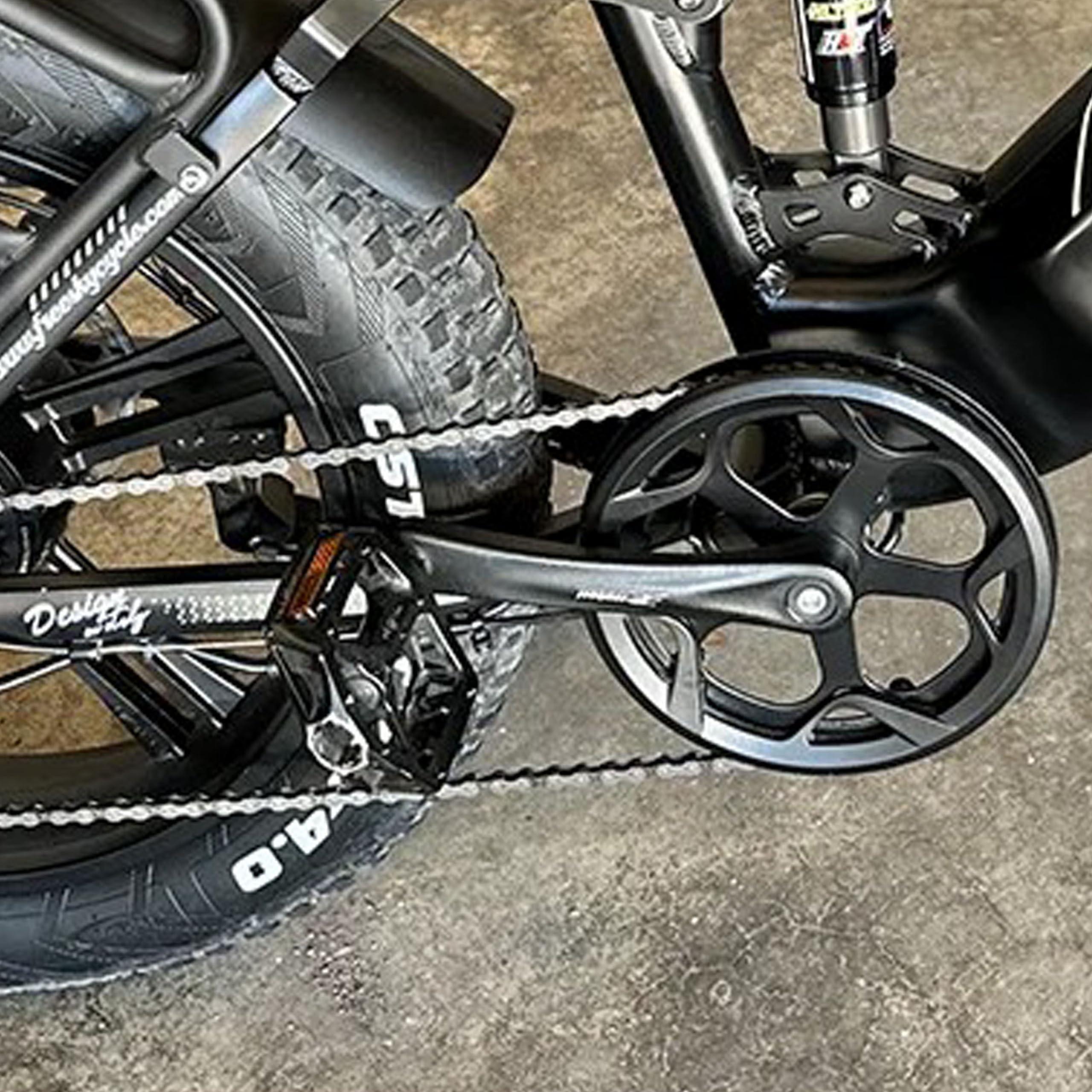 PROWHEEL PROWHEEL 152MM/160MM/165MM/170MM/175MM Bike Crankset,46T/48T/52T Steel Chainring Bike Crank Arm Set,Double ChainWheel and Replacement Chain Guard,Compatible with City Bike,MTB,Electric Bicycle,Cargo