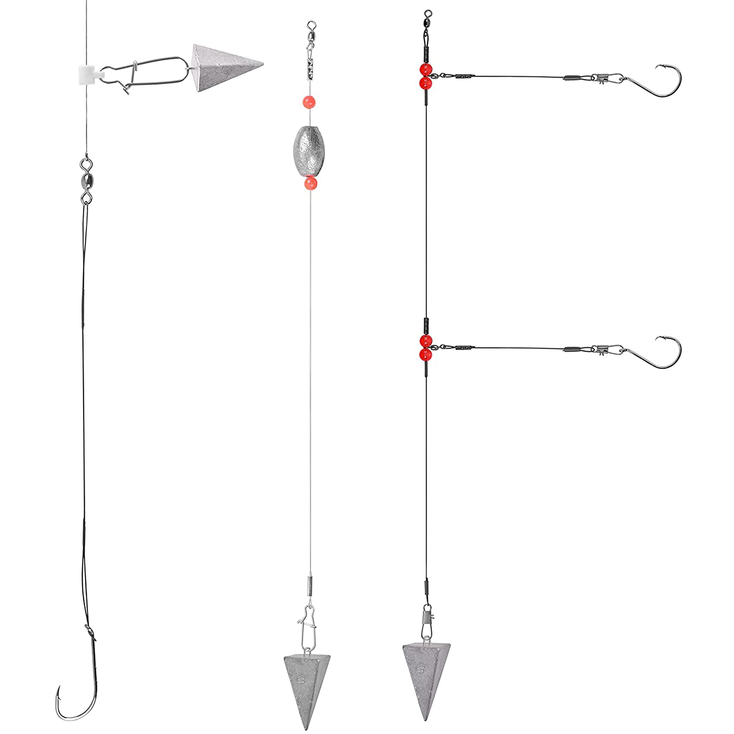 AGOOL Pyramid Sinkers Fishing Weights Surf Fishing Weights Sinkers Ocean Saltwater Pyramid Weight Fishing Sinkers Fishing Gear Tackle 1oz 2oz 3oz 4oz 5oz 6oz 8oz