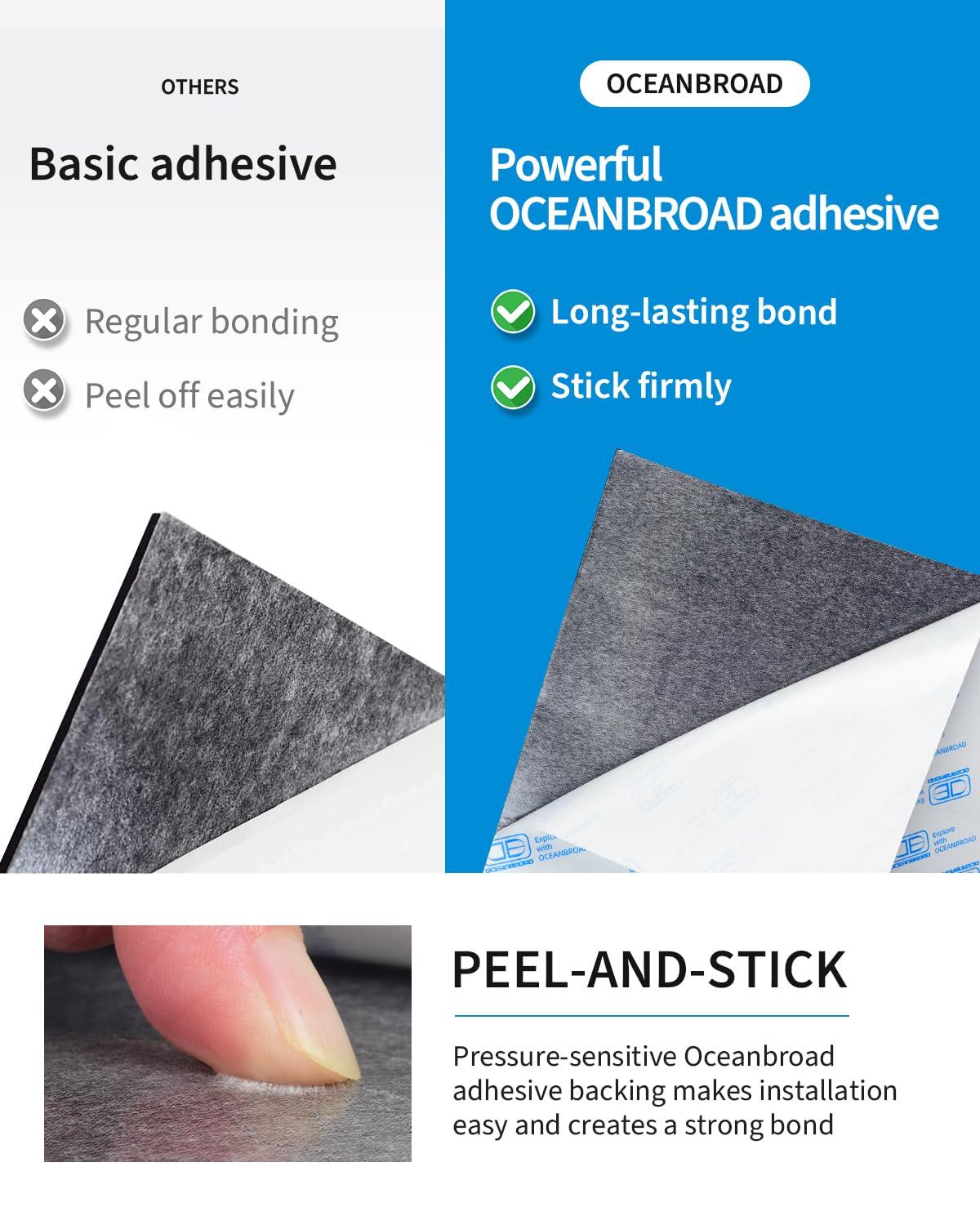 OCEANBROAD OCEANBROAD Boat Flooring EVA Foam Self-Adhesive 96''x36'' Faux Teak Marine Boat Decking Sheet for Jon Boats Yacht Floor, Brown with White Seam Lines