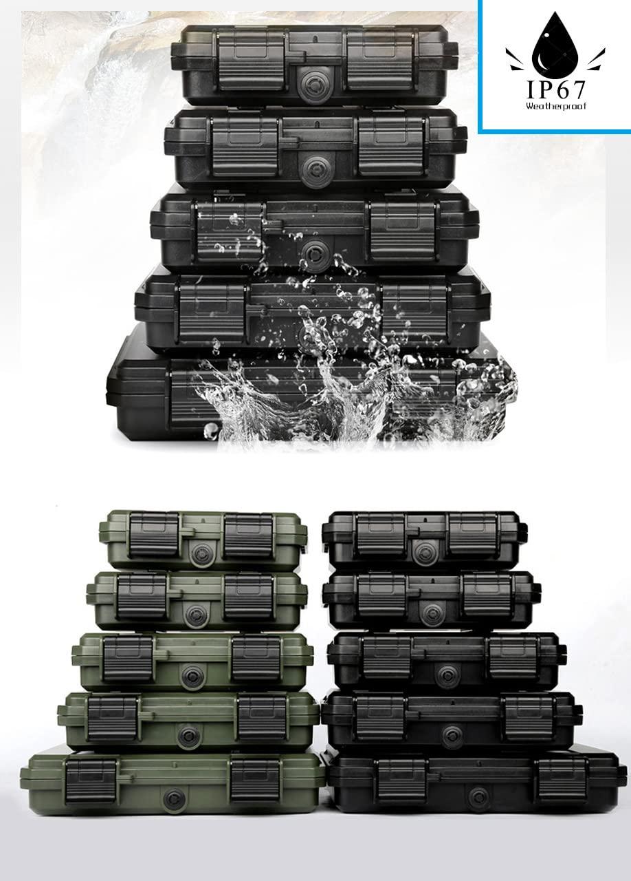 Fu promise air Fu promise air Small Waterproof Phone Container - Universal Plastic Box with Foam- Camping Waterproof Phone Case for Phone/Keys/Cards (Black,l)