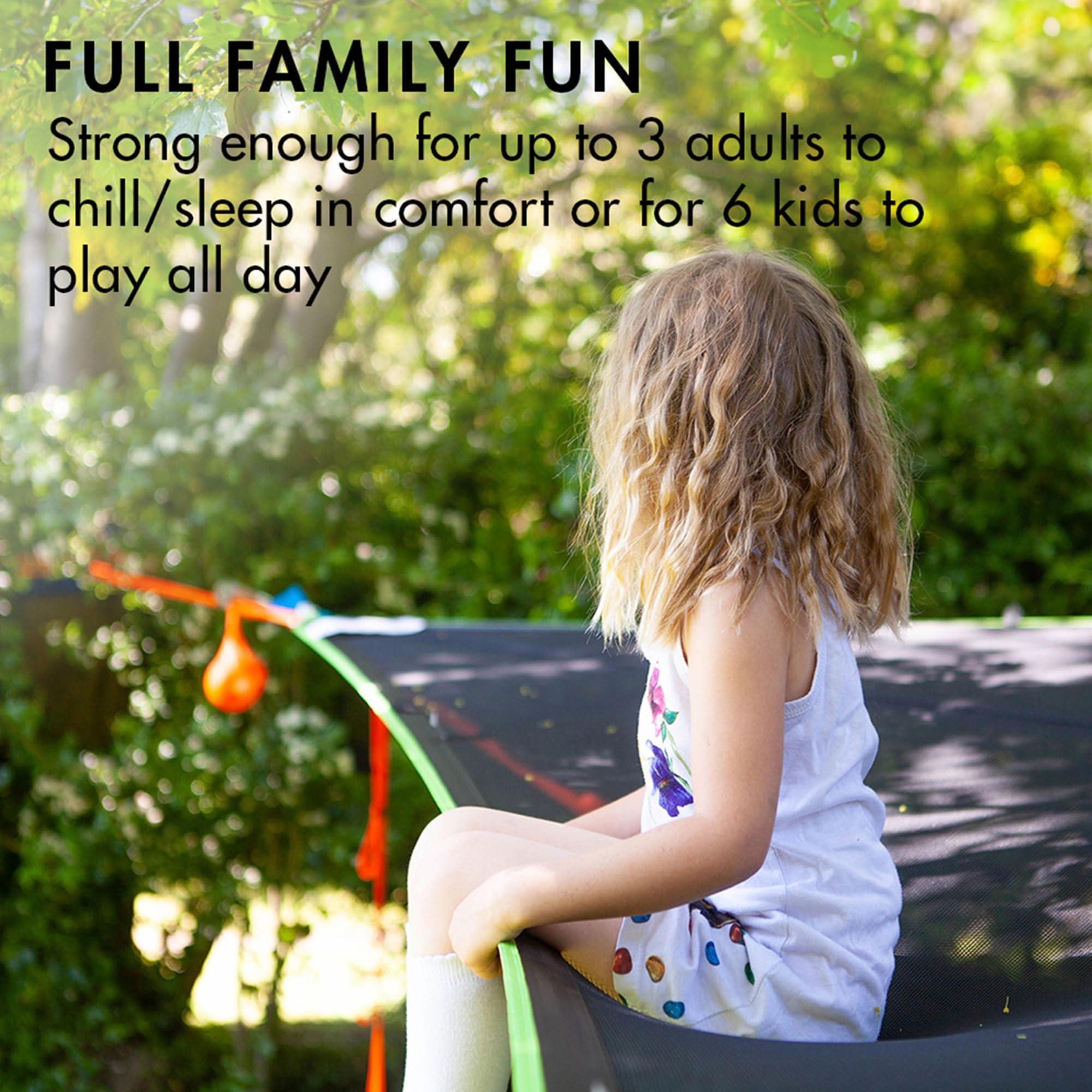 Tentsile Tentsile Trillium Giant Hammock, The Original Tree Tent Company, 3 Adult Capacity, Anti-Roll, Central Hatch, Ratches and Straps Included, Designed in The UK (3 Person, Black Mesh)