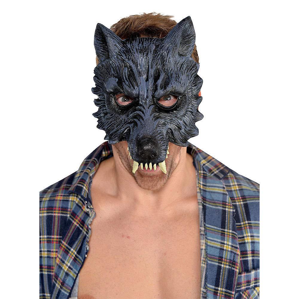 Amscan Spooky Black Werewolf Half Mask - 1 Pc - Unique & Comfortable Design - Premium Quality Material - Ideal for Halloween Night