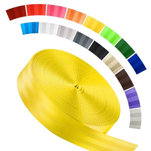 WEBSUKA WEBSUKA Polyester Webbing Strap 16+Colors 1\"&1.5\"&1.9\" 16.5 25 33 55 Yards Heavy Duty Webbing Roll, Flat Webbing Strap for Indoor&Outdoor Gear, Climbing, DIY Crafting, Repairing 1.9\" 25yards