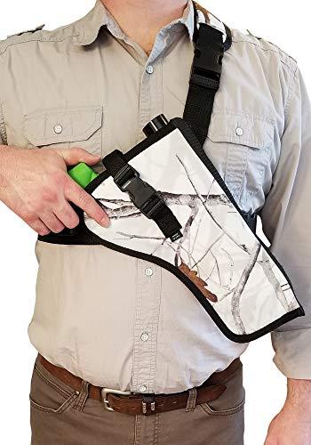 Silverhorse Holsters Silverhorse Holsters Chest Gun Holster | Fits Taurus Raging Bull, Raging Hunter, Raging Judge with Smaller Scope in 6.5\" - 8.375\" Barrel Lengths (8.375\" Barrel Right Hand, Hardwood Snow Camo)