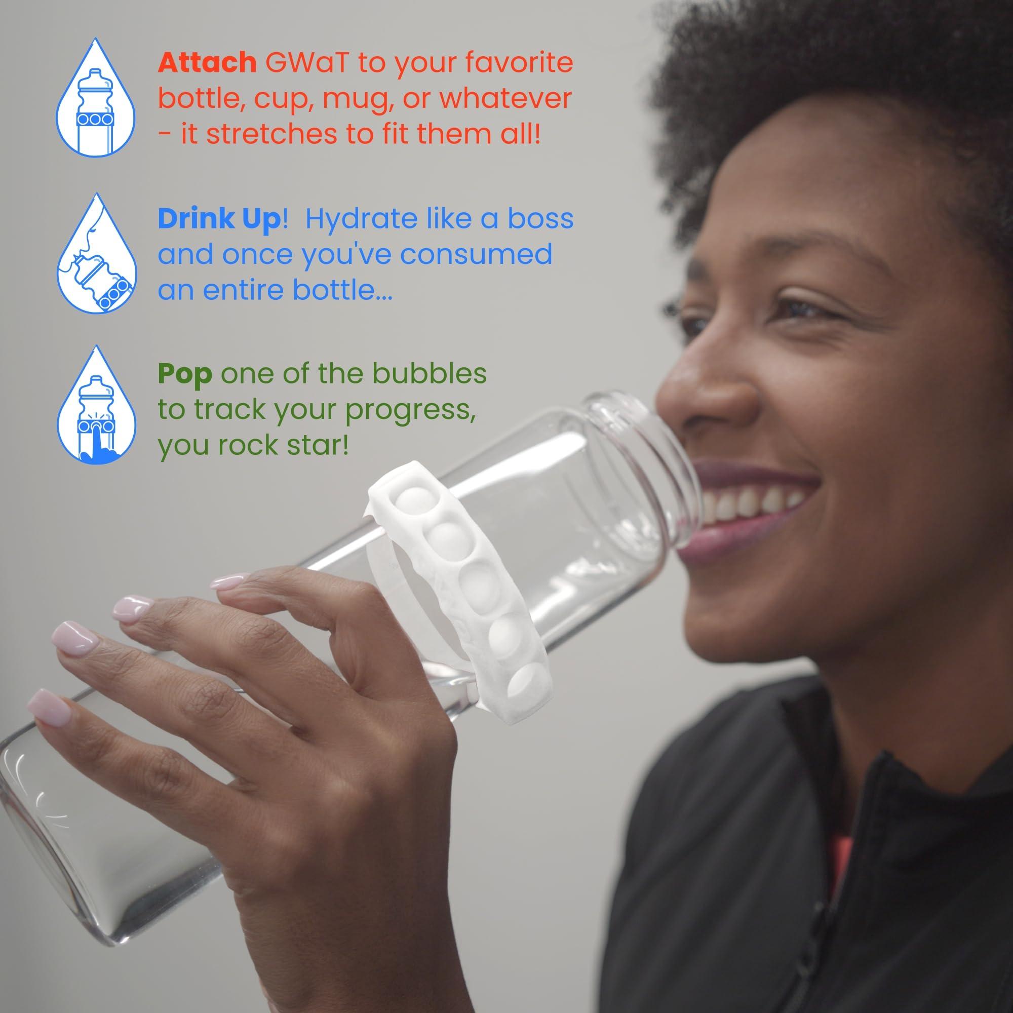 GWaT GWaT - Hydration Tracker for Water Bottles, Helps You Drink More (Frost White)