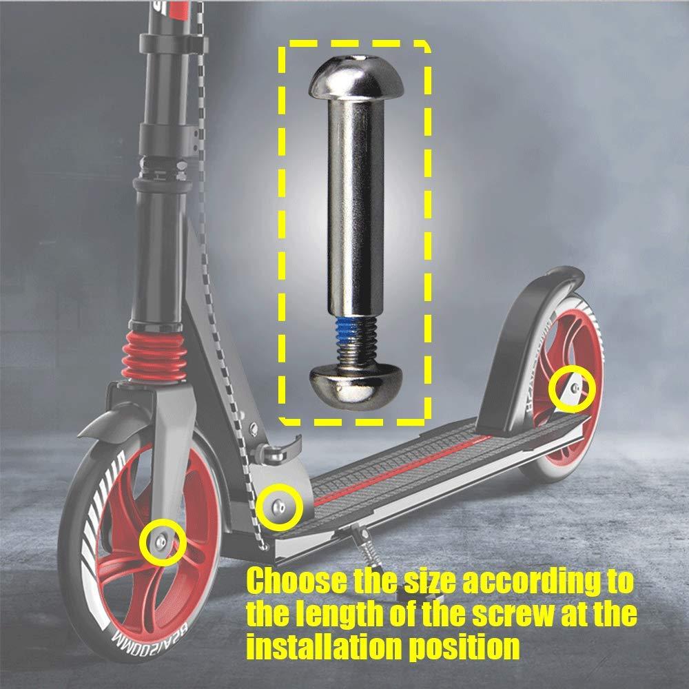 OTFAITP OTFAITP M8 8mm x 28mm-86mm 8.8 Grade Carbon Steel Axle Allen Screw Bolt Set for Front Rear 2 3 4 Wheel Stunt Scooter Dash Teen/Adult Kick Scooter-800+lb Capacity (75mm)