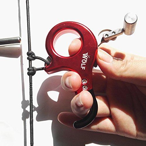 AMEYXGS AMEYXGS Hunting Bow Release Aid 3 or 4 Finger Release Aid Compound Bow Release Grip Button Release for Archery Shooting Target Trigger (Red)