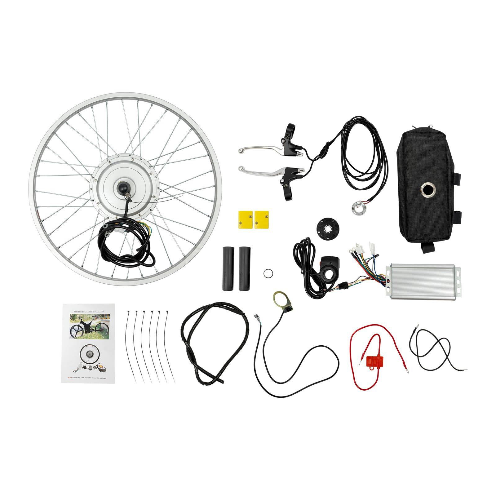 JAYGOVAN JAYGOVAN 24" Electric Bicycle Conversion Kit 36V 750W Ebike 170mm Front Hub Motor Wheel Kit E-Bike Conversion Kit Dual Mode Controller Twist Throttle/Thumb Hub Bicycle Conversion Motor Kit