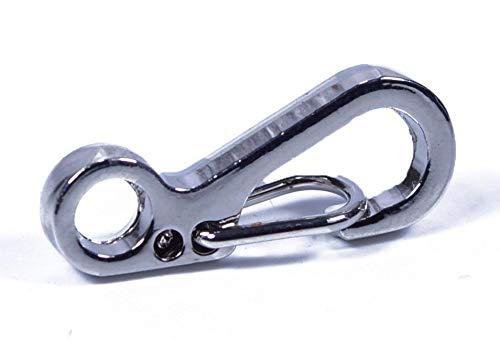 BORED? PARACORD! Mini Carabiner Metal Single Hole Clip - Tiny Spring Snap Hook - Paracord Size Perfect for Keychain - Chrome 10 Pack