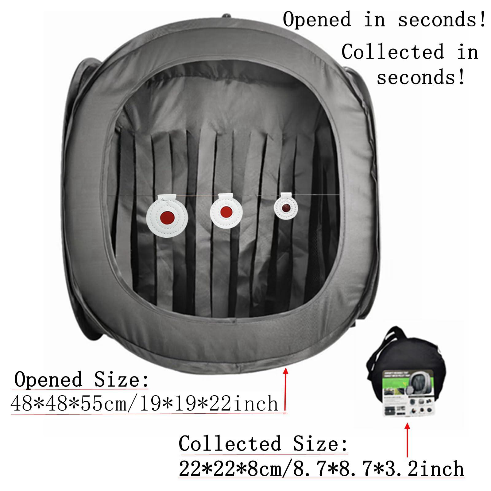 Wingswinmax Wingswinmax Foldable Airsoft Target Tent Trap Slingshot BB Trap Net Auto Pop-up Shooting Target Tent BB Target Holder Case Thicker Material-Black