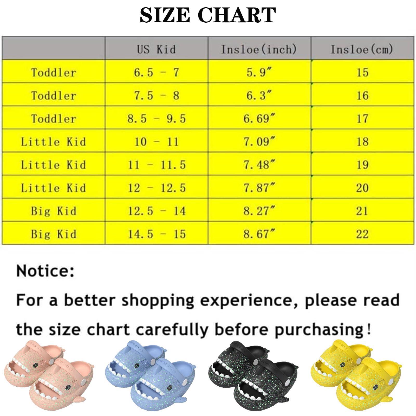Jfxgjuv Jfxgjuv Angler Fish Slides Glow in The Dark Kids Shark Slides Glow in The Dark Luminous Shark Slippers Cloud Shark Slides with Strap Spooky Shark Slides (Blue,12-12.5 Little Kid)