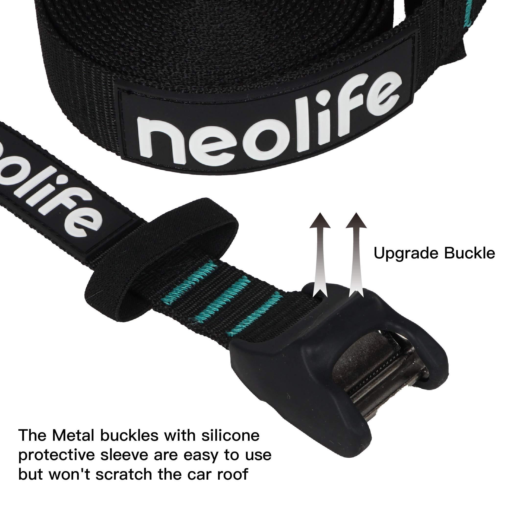 WONITAGO WONITAGO Premium 'No Scratch' Silicon Tie Down Cam Straps for Surfboards, Kayaks, SUP Paddleboards, Canoes, Snowboards 12ft (Pair)