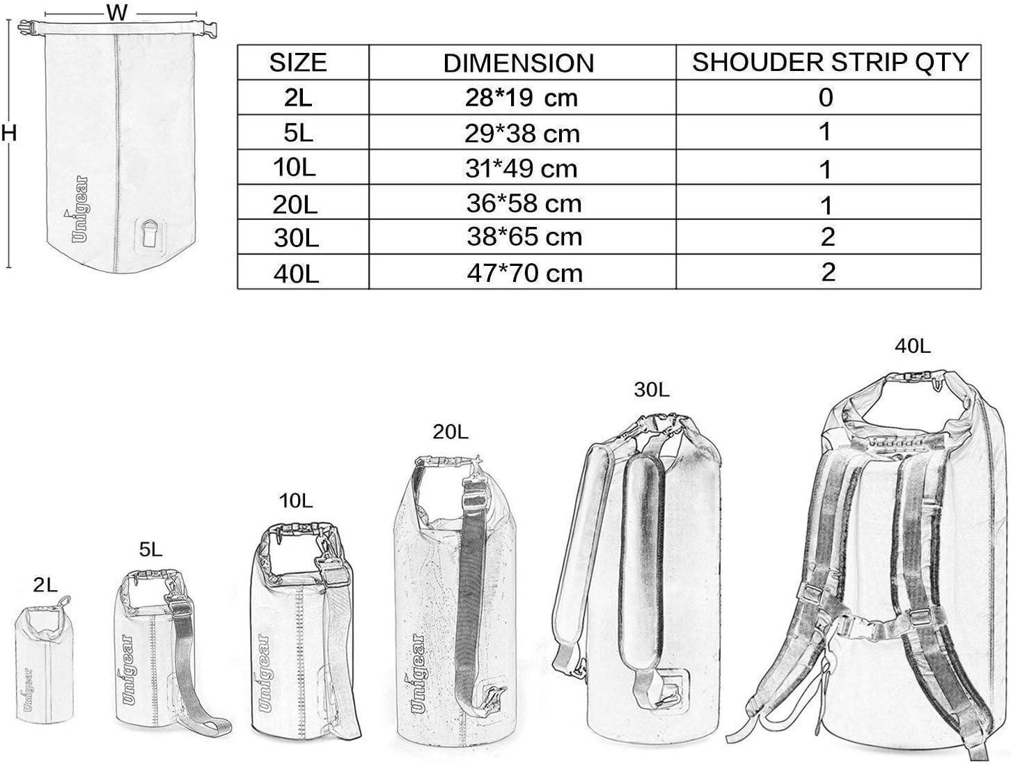 Unigear Unigear Dry Bag Waterproof, Floating and Lightweight Bags for Kayaking, Boating, Fishing, Swimming and Camping with Waterproof Phone Case (Pale Yellow, 2L)