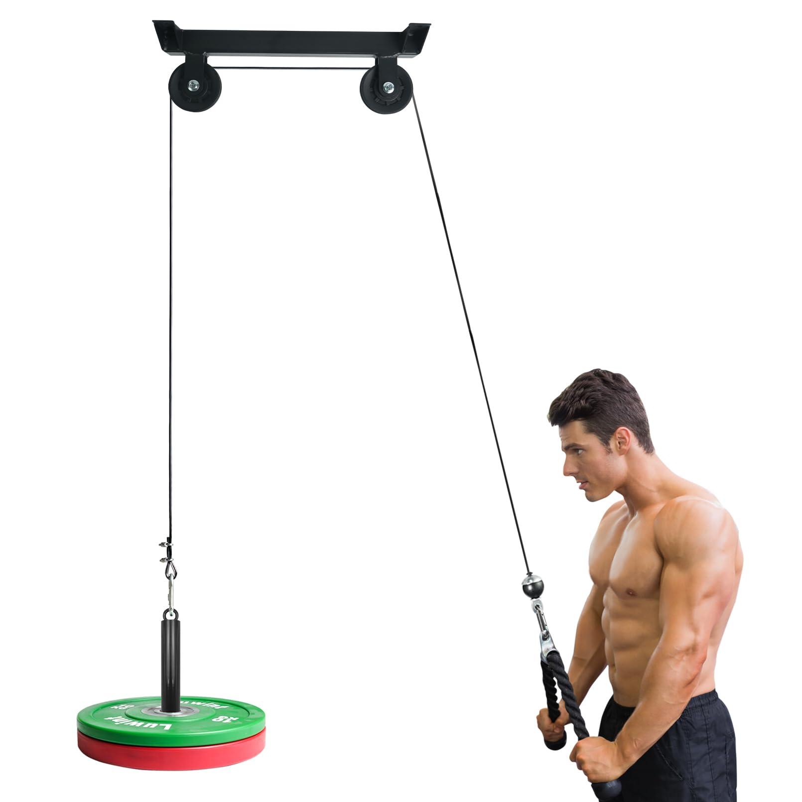 Luwint Luwint Ceiling Mount Fitness Pulley System, LAT Pulldown Attachments for DIY Home Gym Garage