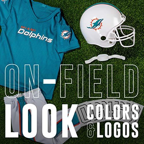 Franklin Sports Franklin Sports Miami Dolphins Kids Football Uniform Set - NFL Youth Football Costume for Boys & Girls - Set Includes Helmet, Jersey & Pants - Medium