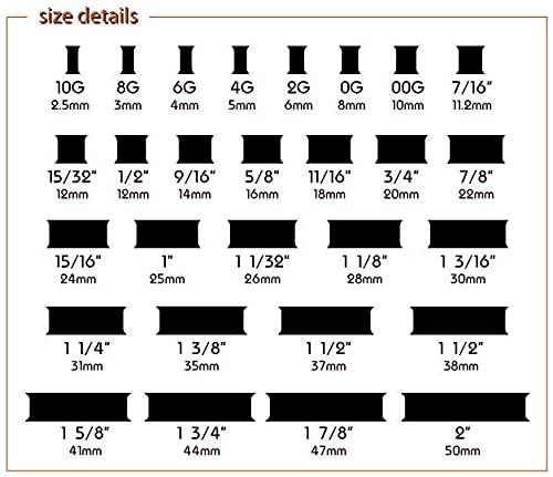 MoDTanOiz - Acrylic logo box flesh tunnels 11/16 gauges 18mm Ear gauges 00 Tunnels gauges 00g 0g Plugs Ears Women Men Silicone 11/16 inch Gauge 18mm