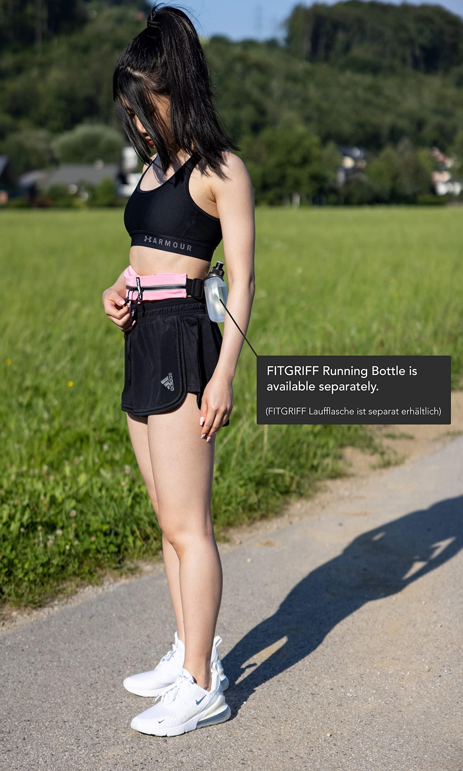 Fitgriff Fitgriff Running Belt for Men & Women - Secure Jogging Pouch for Phone, Keys & Essentials - For All Cell Phones (Pink, 33.5" - 47.5" Waist Size)