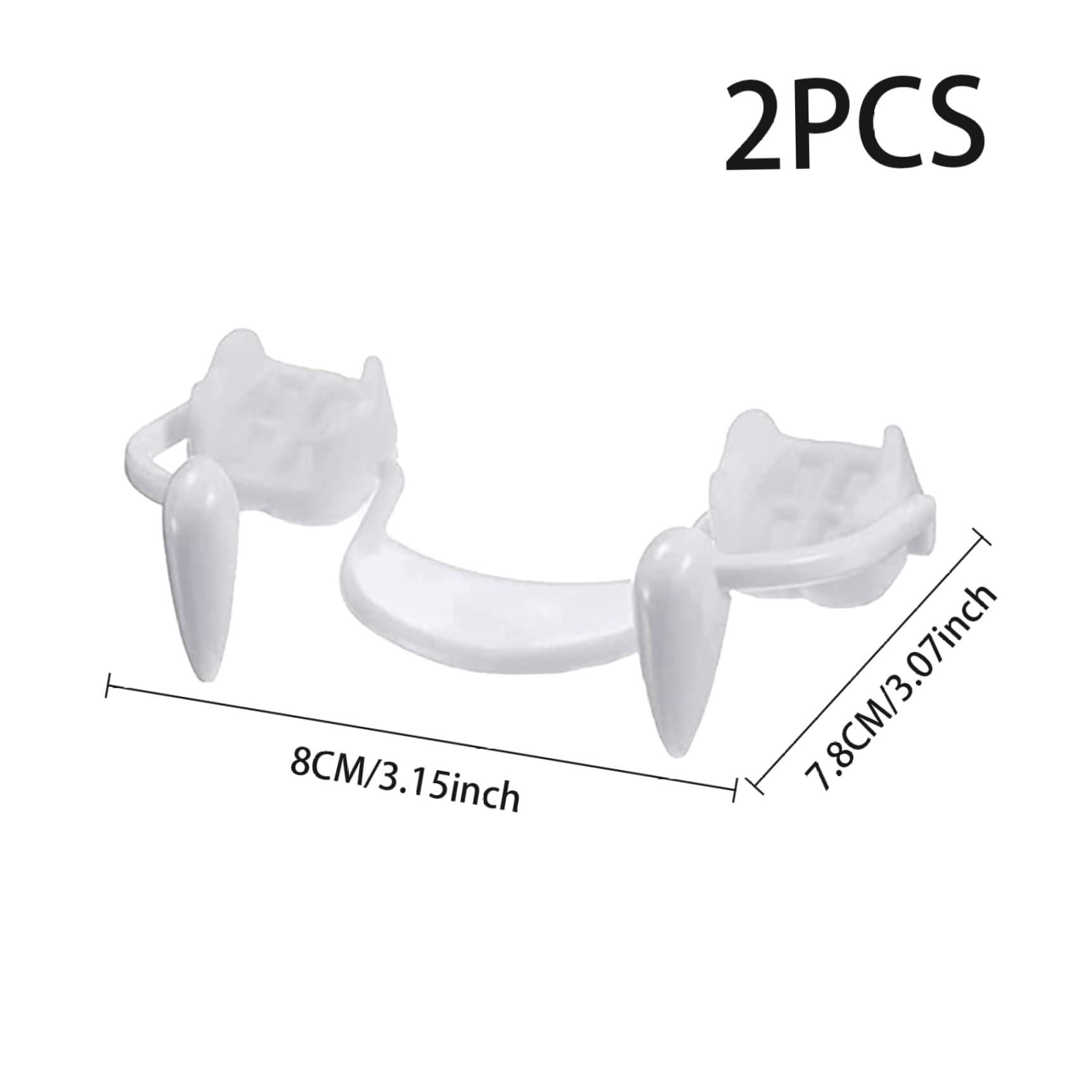 KUYYFDS KUYYFDS Vampire Teeth,Vampire Fangs Retractable Fangs for Adults 2 Pieces Telescopic Fangs Teeth Fake Fangs Braces Fake Dentures with Halloween Party Fangs