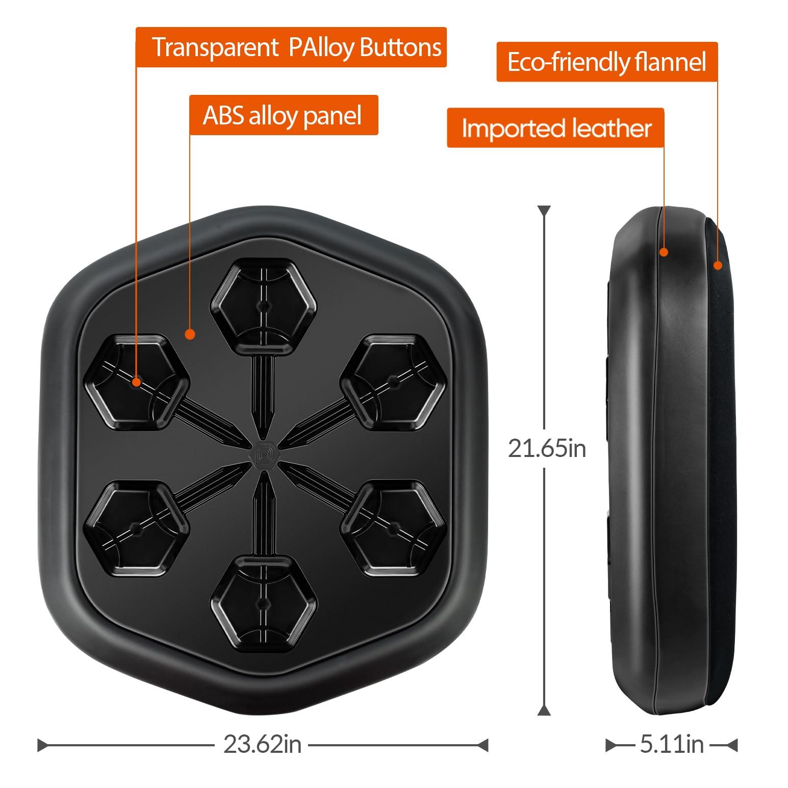 ONEPUNCH ONEPUNCH Music Boxing Machine for Adults, Electronic Boxing Equipment Pads with Bigger Panel & Boxing Gloves, Boxing Music Workout Machine for Release Stress, Velcro Installation, Height Adjustable